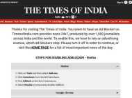 പരസ്യം ബ്ലോക്ക് ചെയ്തിട്ടുണ്ടോ എങ്കില്‍ ഇനി ടൈംസ് ഓഫ് ഇന്ത്യ വായിക്കേണ്ട!