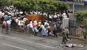 Myanmar Protest and Police firing