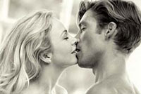 Lovers kissing