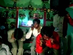 The grooms - Latafat and Gafoor - were beaten and their faces blackened.