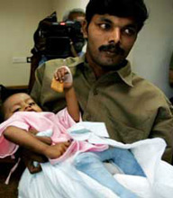 Lakshmi with her father