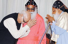 LK Advani with Christian priests