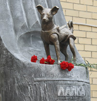Russia Opens Monument to Space Dog Laika