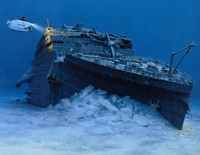 Titanic wreck illustration
