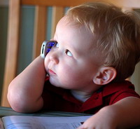 Child with mobile phone