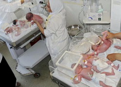 PressNurses tended to the newborns - four boys and three girls 