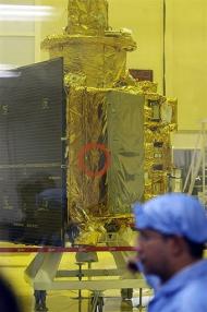 The Satellite Chandrayaan-1 spacecraft, India's first moon mission craft