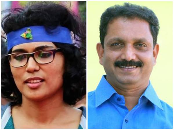 രഹ്നയും കെ സുരേന്ദ്രനും