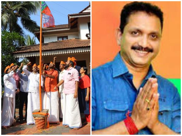 വീടിന് മുന്നിൽ കൊടി