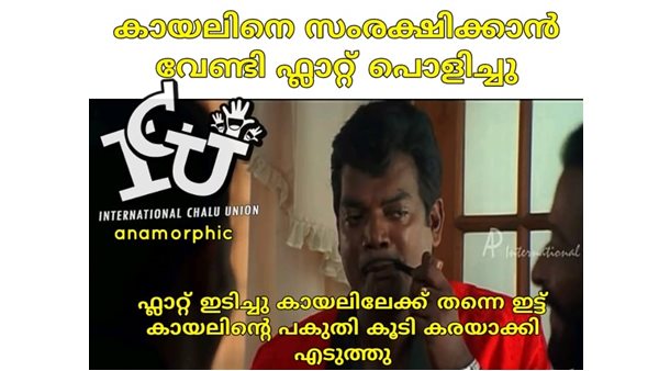 കായലിലേക്ക് വീണ ഫ്ളാറ്റ്