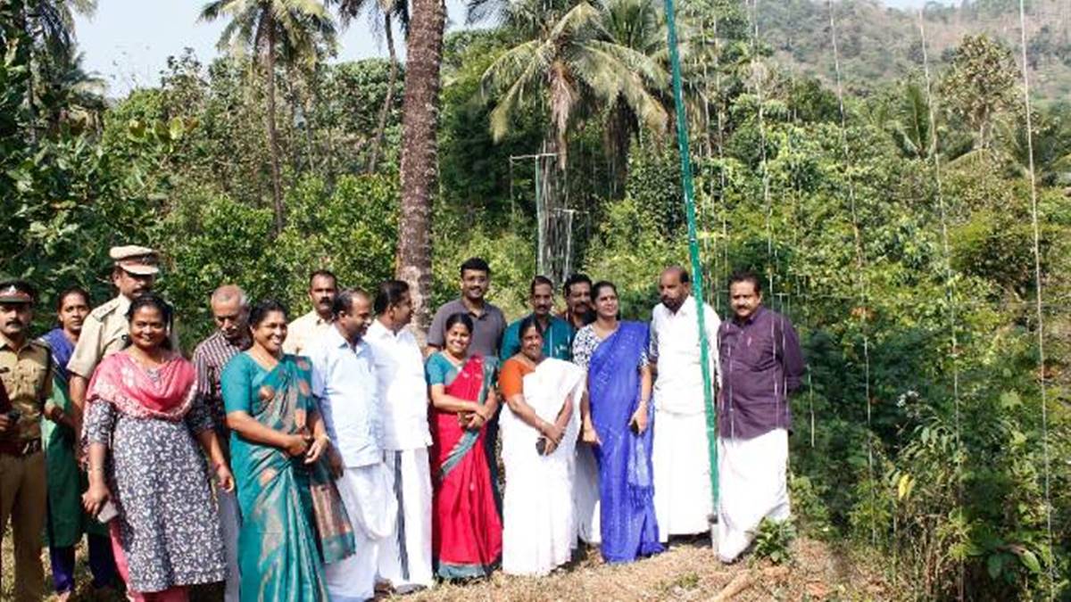 Solar fencing on forest border to prevent forest encroachment