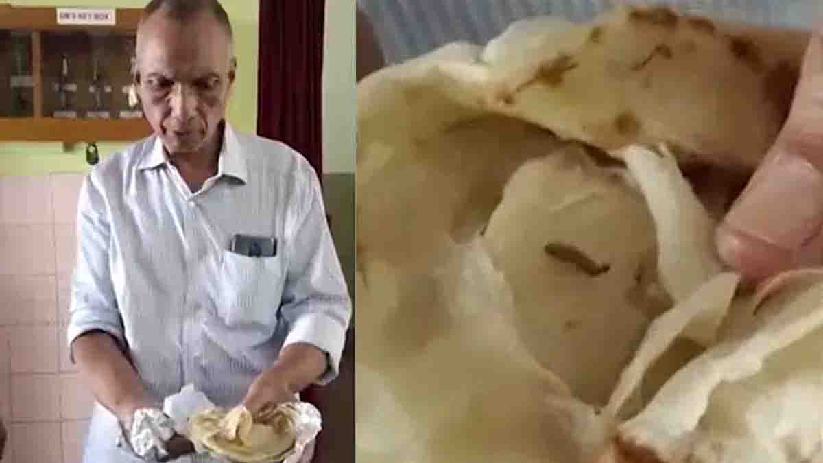 A passenger complained of getting worms from the food served on the